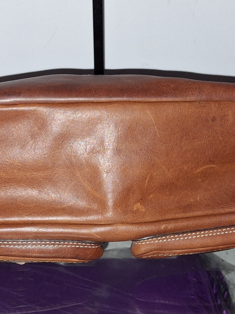 Coach Saddle Brown Leather Shoulder Bag with Brass Hardware - Picture 3 of 4